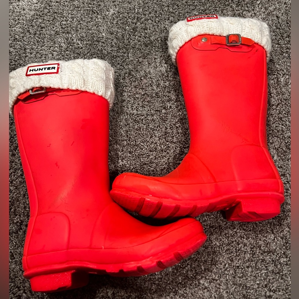 Hunter Original Girls Tall Rain Boots and Liner Sz 2